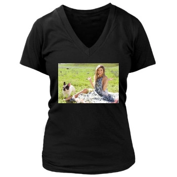 Sarah Hyland Women's Deep V-Neck TShirt