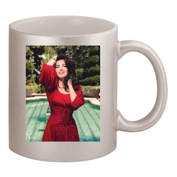 Sarah Shahi 11oz Metallic Silver Mug