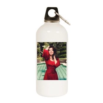 Sarah Shahi White Water Bottle With Carabiner