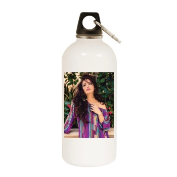 Sarah Shahi White Water Bottle With Carabiner