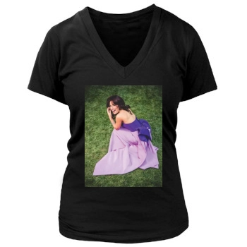 Sarah Shahi Women's Deep V-Neck TShirt