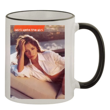 Sarah Shahi 11oz Colored Rim & Handle Mug