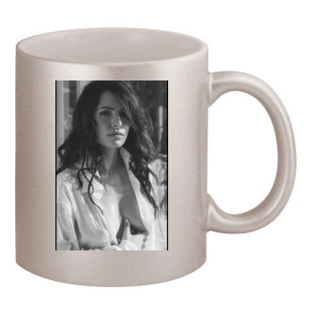 Sarah Shahi 11oz Metallic Silver Mug