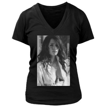 Sarah Shahi Women's Deep V-Neck TShirt