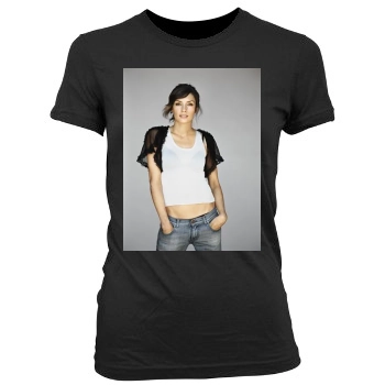 Famke Janssen Women's Junior Cut Crewneck T-Shirt