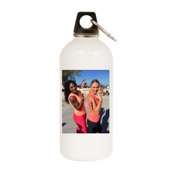 Serena Williams White Water Bottle With Carabiner