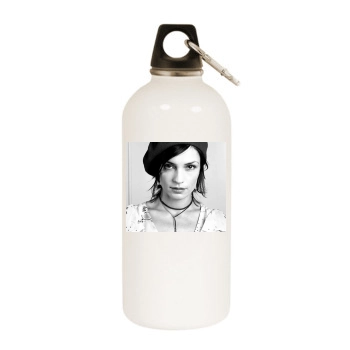 Famke Janssen White Water Bottle With Carabiner