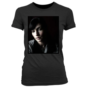 Famke Janssen Women's Junior Cut Crewneck T-Shirt