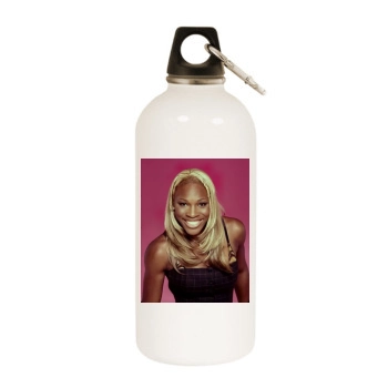 Serena Williams White Water Bottle With Carabiner