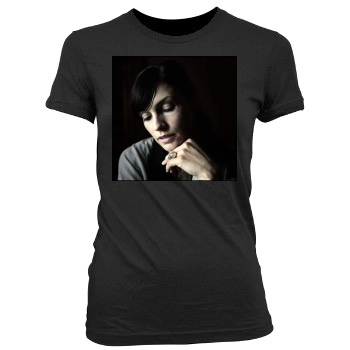 Famke Janssen Women's Junior Cut Crewneck T-Shirt