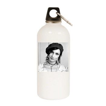 Famke Janssen White Water Bottle With Carabiner