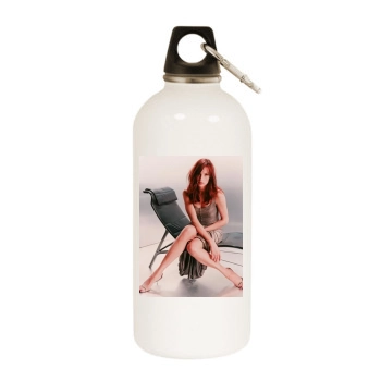 Famke Janssen White Water Bottle With Carabiner