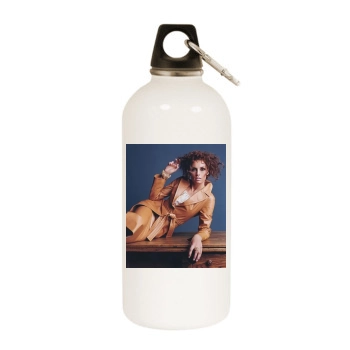 Famke Janssen White Water Bottle With Carabiner