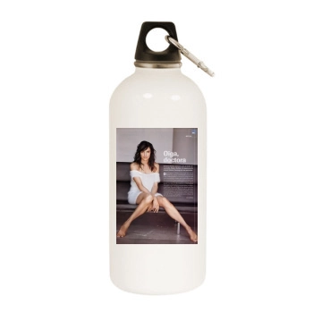 Famke Janssen White Water Bottle With Carabiner