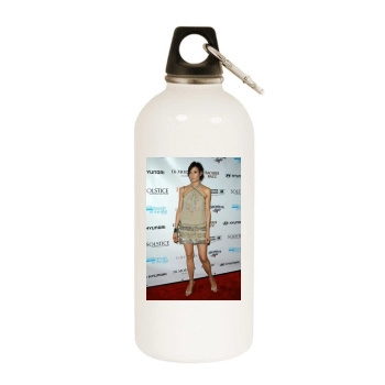 Famke Janssen White Water Bottle With Carabiner