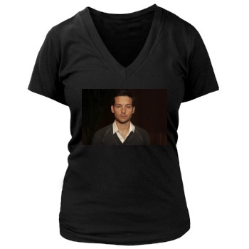 Tobey Maguire Women's Deep V-Neck TShirt