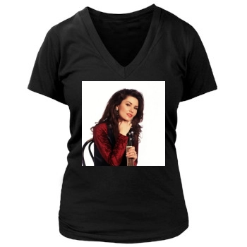 Shania Twain Women's Deep V-Neck TShirt