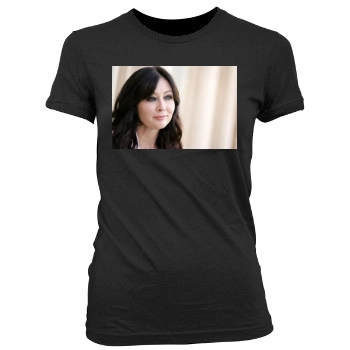 Shannen Doherty Women's Junior Cut Crewneck T-Shirt