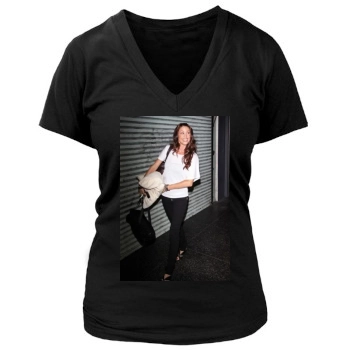 Shannon Elizabeth Women's Deep V-Neck TShirt