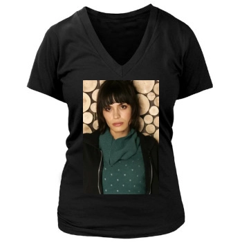 Shannyn Sossamon Women's Deep V-Neck TShirt