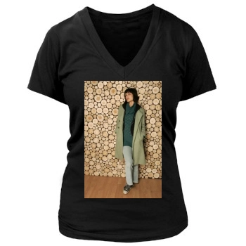 Shannyn Sossamon Women's Deep V-Neck TShirt