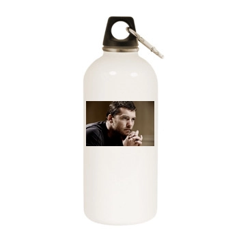 Sam Worthington White Water Bottle With Carabiner