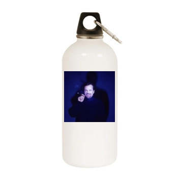 Tom Arnold White Water Bottle With Carabiner