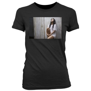 Selena Gomez Women's Junior Cut Crewneck T-Shirt