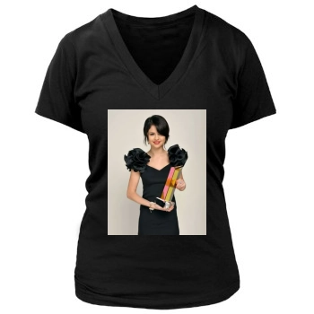 Selena Gomez Women's Deep V-Neck TShirt