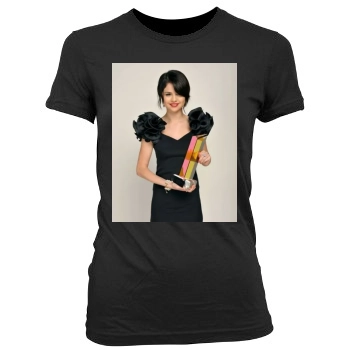 Selena Gomez Women's Junior Cut Crewneck T-Shirt