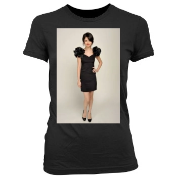 Selena Gomez Women's Junior Cut Crewneck T-Shirt