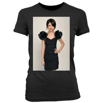 Selena Gomez Women's Junior Cut Crewneck T-Shirt