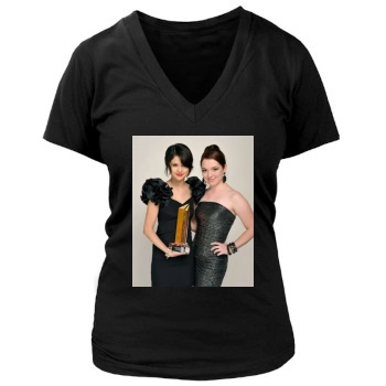 Selena Gomez Women's Deep V-Neck TShirt