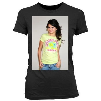 Selena Gomez Women's Junior Cut Crewneck T-Shirt