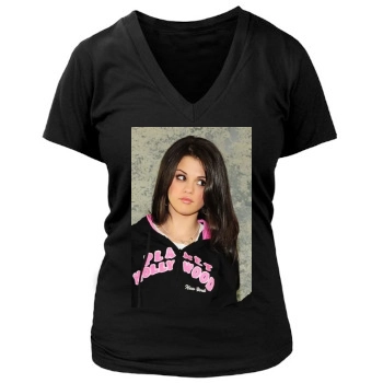 Selena Gomez Women's Deep V-Neck TShirt