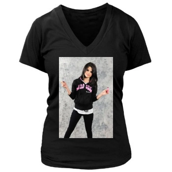 Selena Gomez Women's Deep V-Neck TShirt