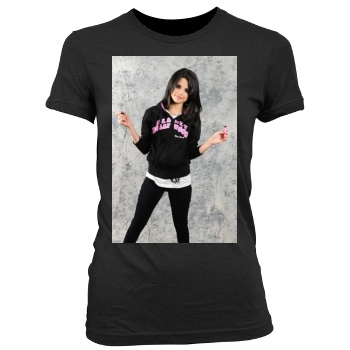 Selena Gomez Women's Junior Cut Crewneck T-Shirt