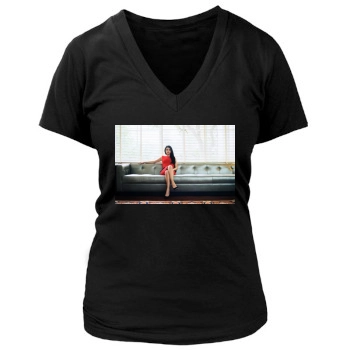 Selena Gomez Women's Deep V-Neck TShirt