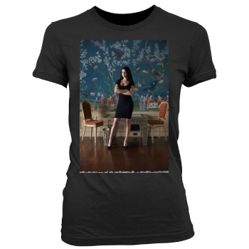 Selena Gomez Women's Junior Cut Crewneck T-Shirt