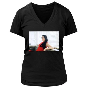 Selena Gomez Women's Deep V-Neck TShirt