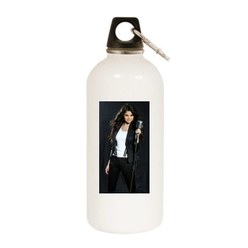 Selena Gomez White Water Bottle With Carabiner