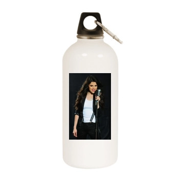 Selena Gomez White Water Bottle With Carabiner