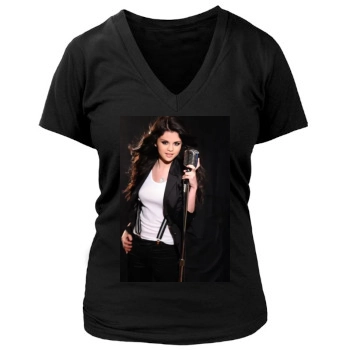 Selena Gomez Women's Deep V-Neck TShirt