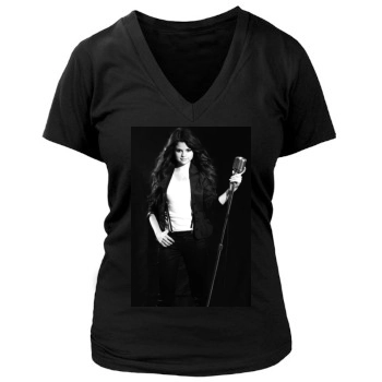 Selena Gomez Women's Deep V-Neck TShirt