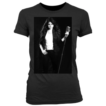 Selena Gomez Women's Junior Cut Crewneck T-Shirt