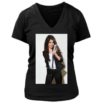 Selena Gomez Women's Deep V-Neck TShirt