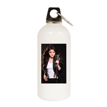 Selena Gomez White Water Bottle With Carabiner