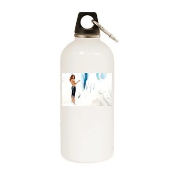 Florencia Salvioni White Water Bottle With Carabiner