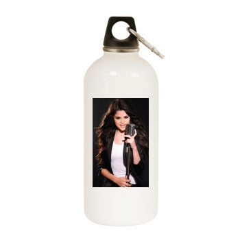 Selena Gomez White Water Bottle With Carabiner