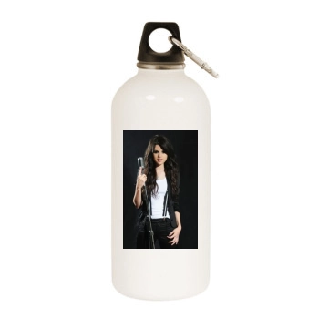 Selena Gomez White Water Bottle With Carabiner